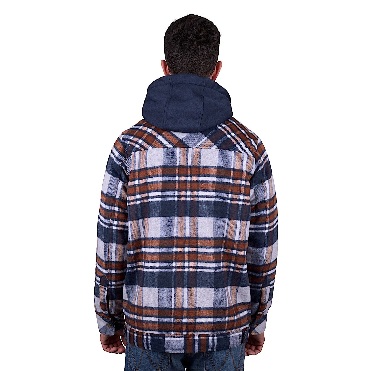 Wrangler Men's Reid Logo Wool Shirt Jacket - Navy/Tan - Image 2