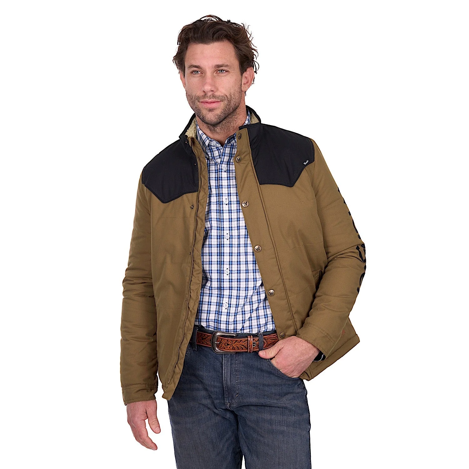 Wrangler Men's Ruben Jacket - Dark Tan/Black