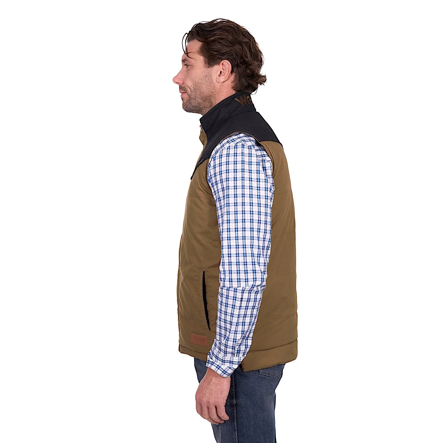 Wrangler Men's Ruben Vest - Dark Tan/Black - Image 3
