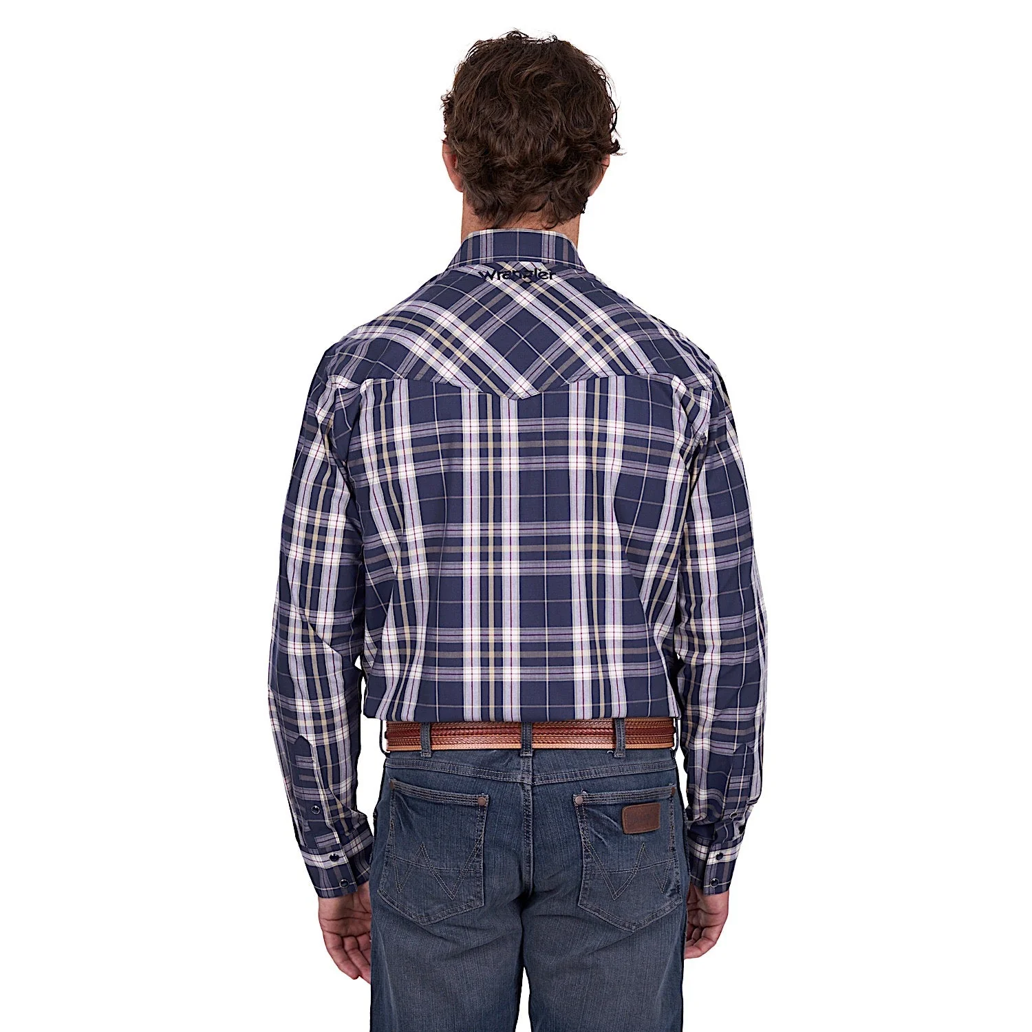 Wrangler Men's Wayne Shirt - Navy/Tan - Image 4