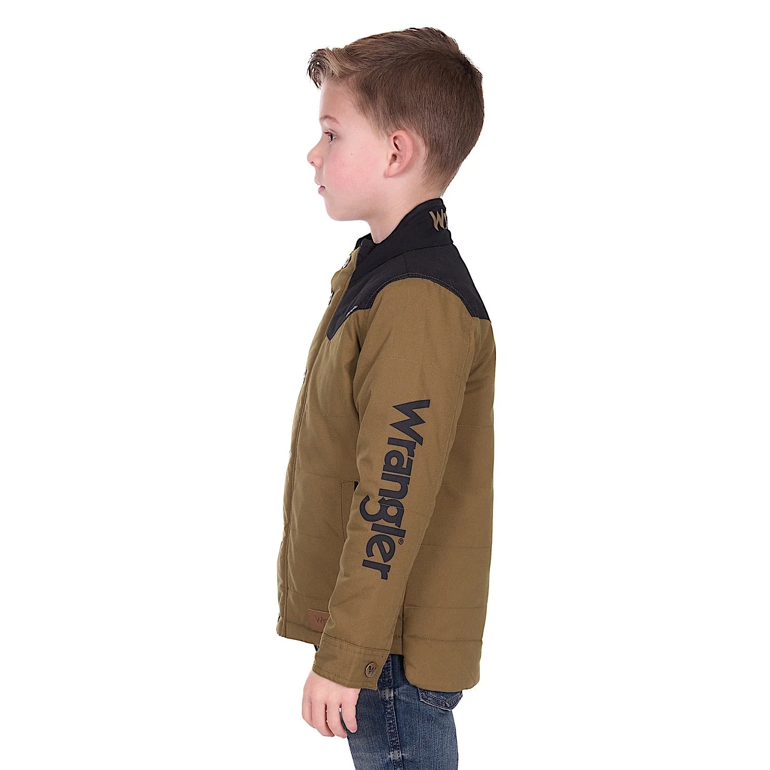Wrangler Ruben Jacket - Dark Tan/Black - Image 2