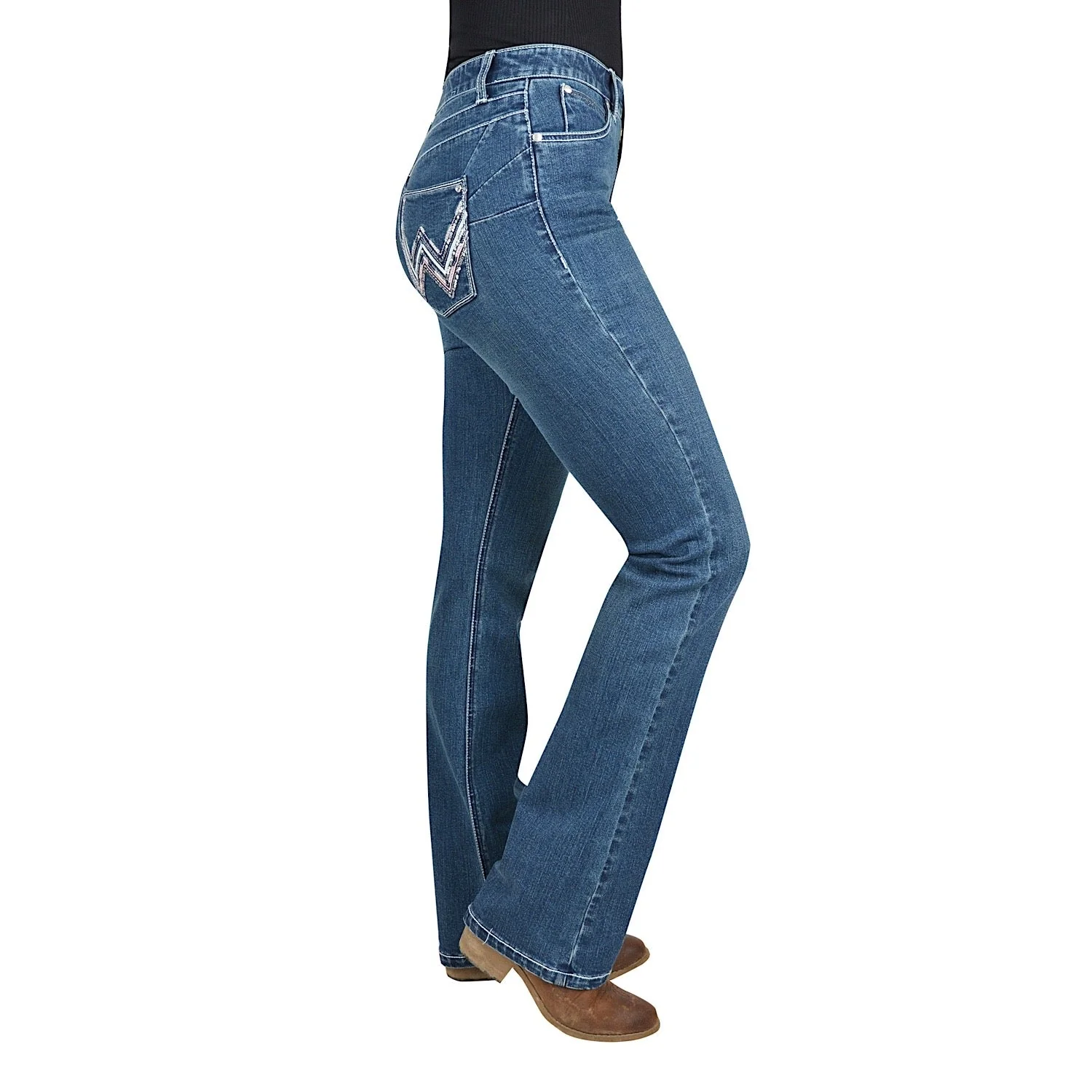 Wrangler Womens Arizona Jean - Q-Baby Booty Up Vintage Wash - Image 2