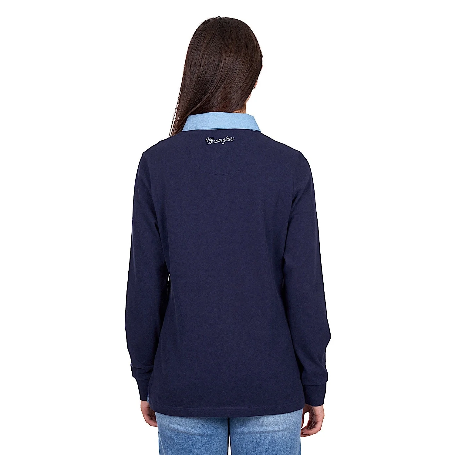 Wrangler Women's Brooke Rugby - Navy/Light Blue - Image 4