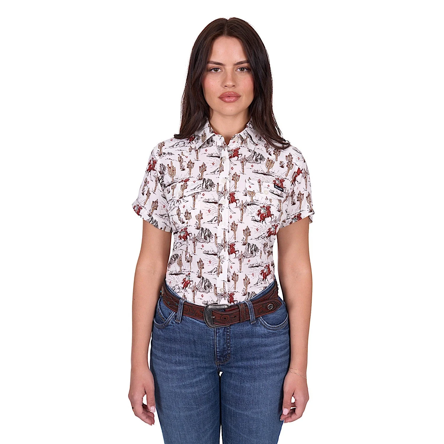 Wrangler Women's Celeste Short Sleeve Shirt - Egret - Image 2