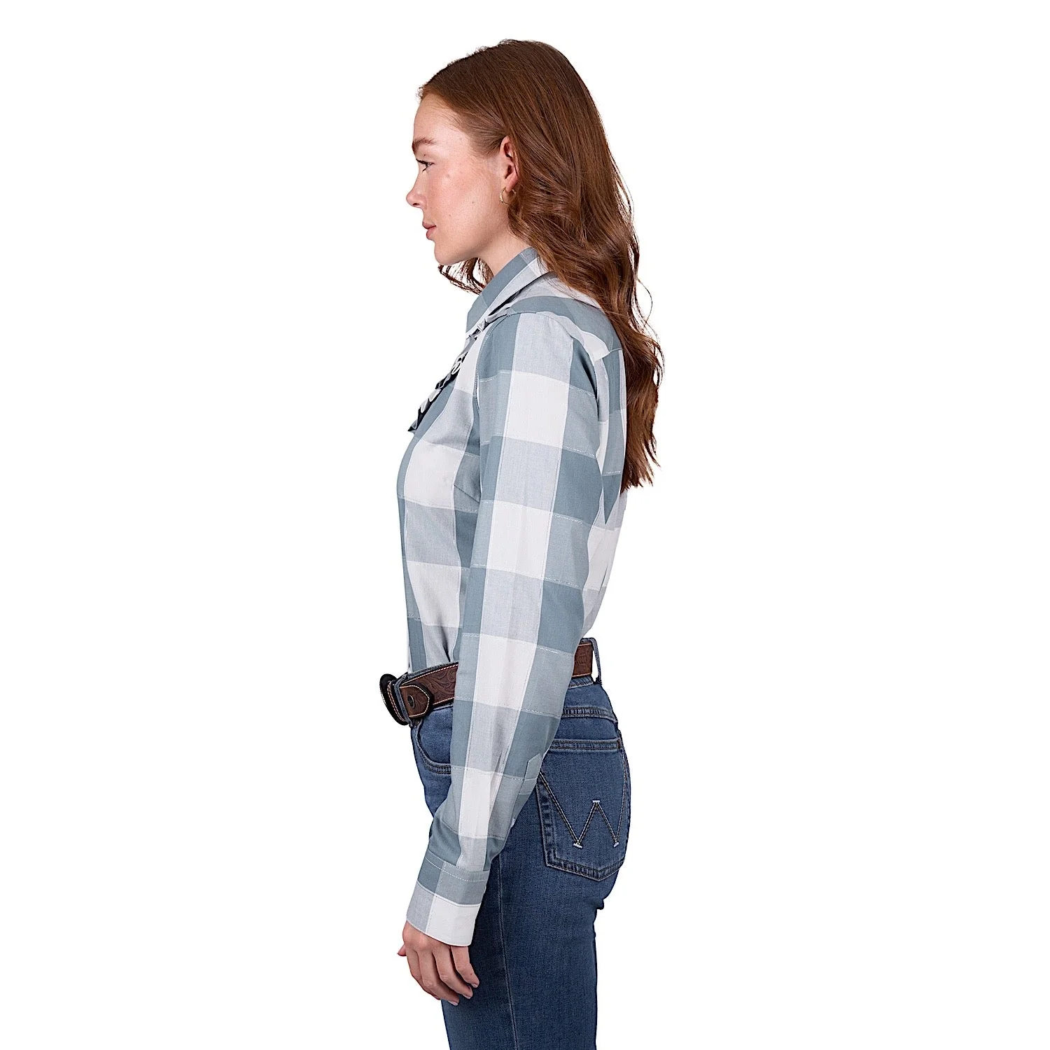 Wrangler Women's Celina Check Long Sleeve Shirt - Blue - Image 2