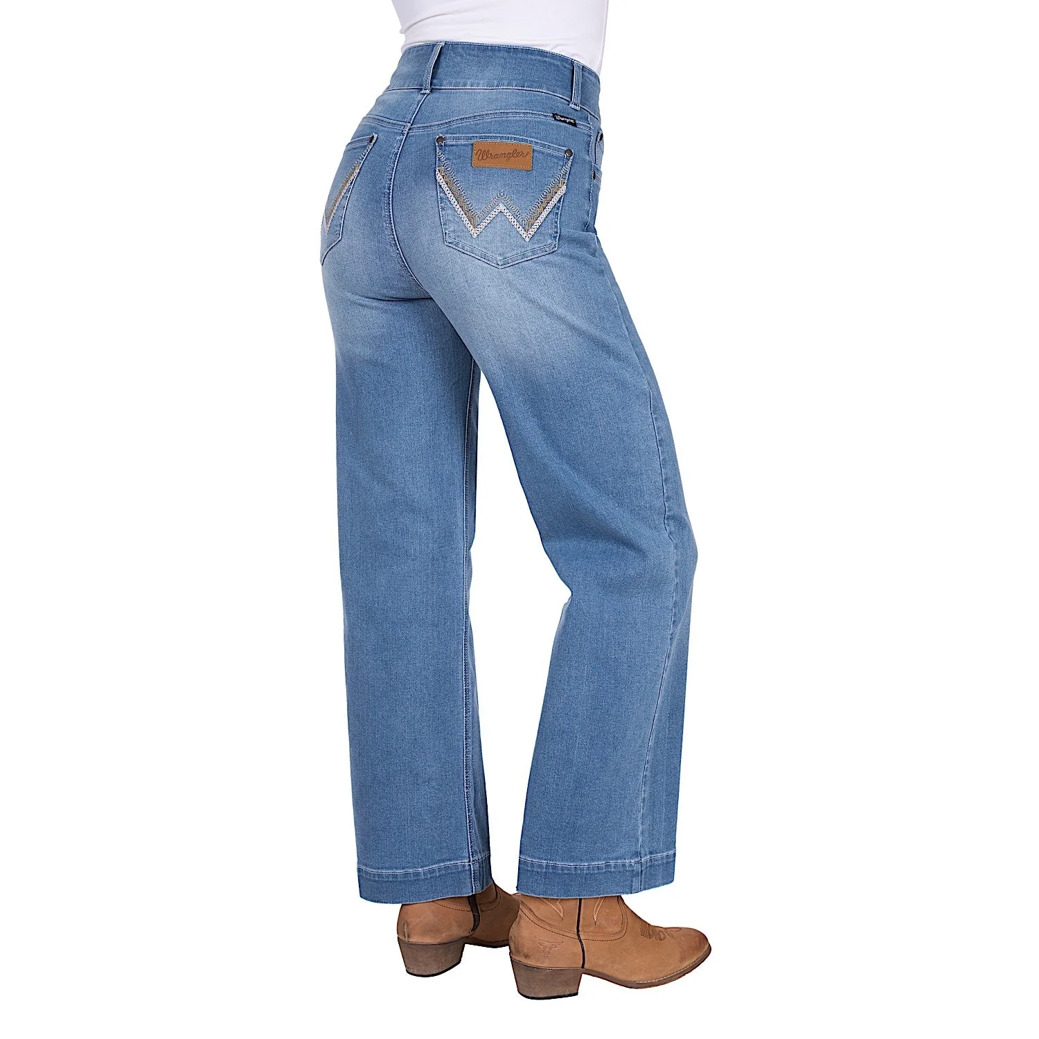 Wrangler Women's Chloe High Rise Wide Leg Jean - Morning Sky - Image 2