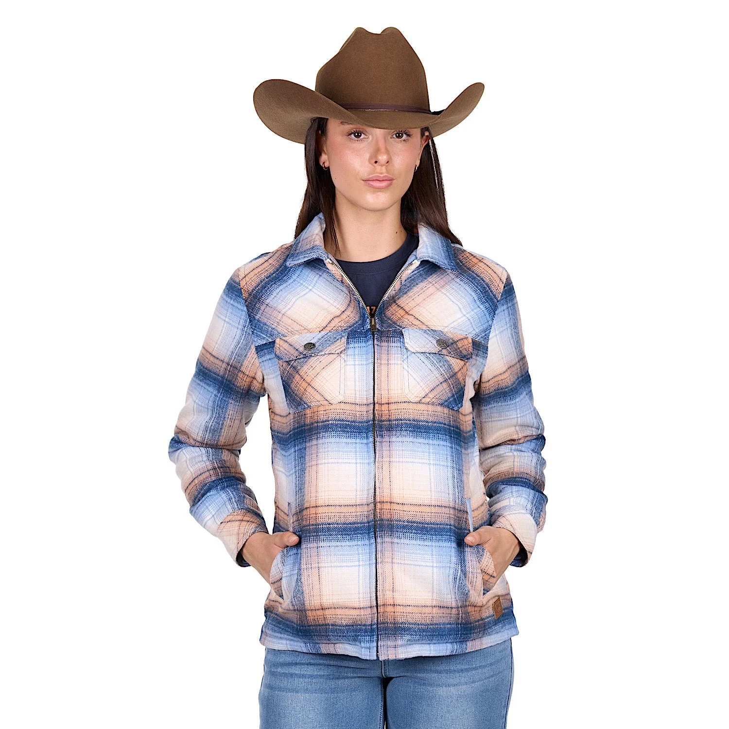Wrangler Women's Darla Shirt Jacket - Blue/Clay