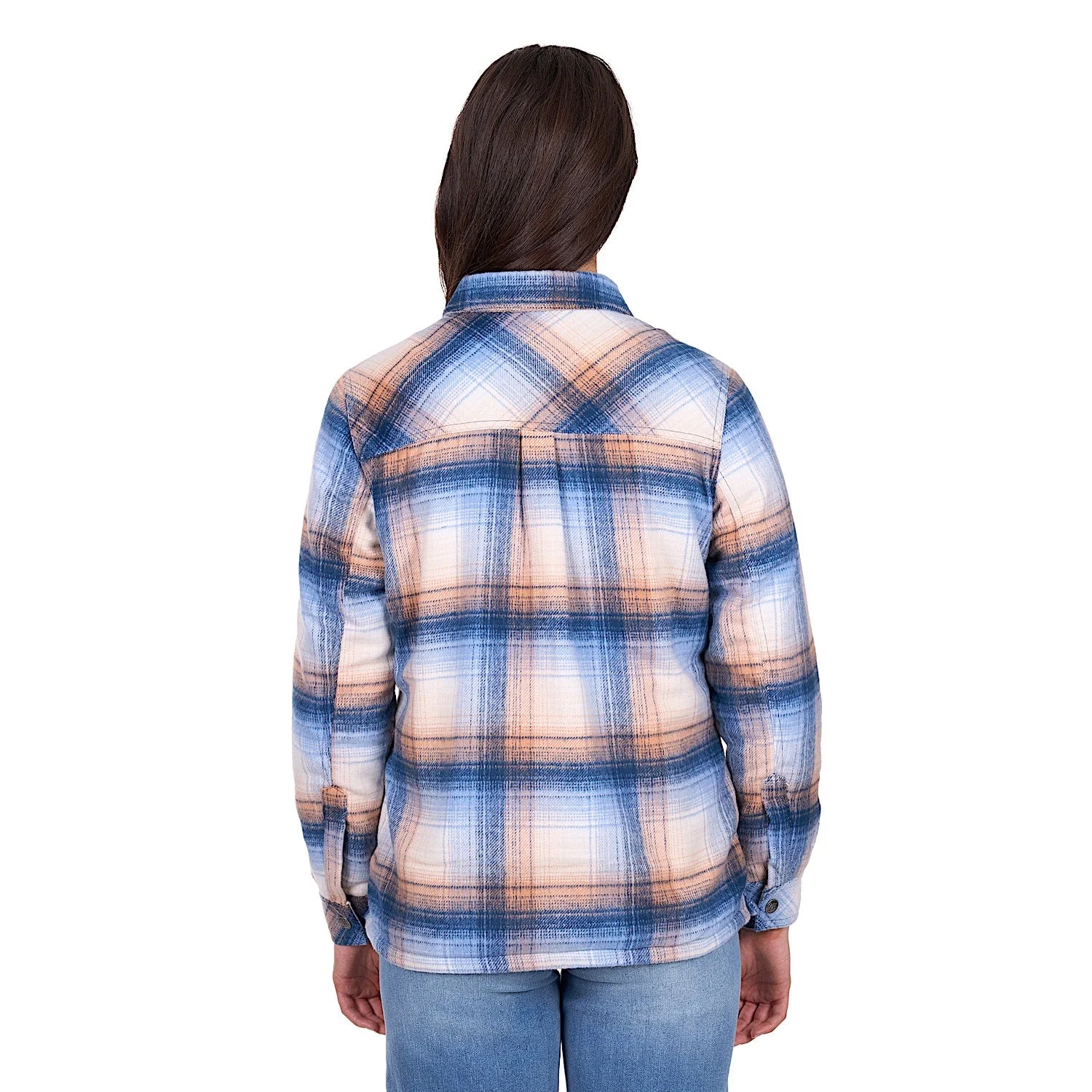 Wrangler Women's Darla Shirt Jacket - Blue/Clay - Image 4