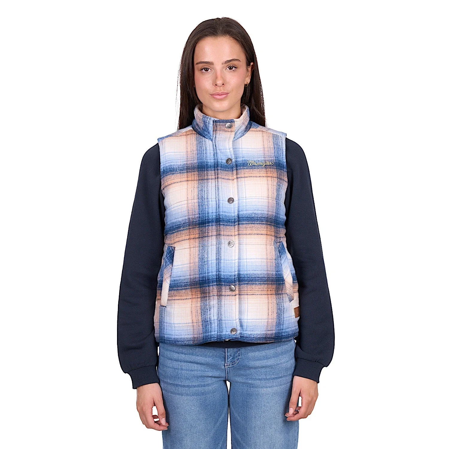 Wrangler Women's Darla Vest - Blue/Clay - Image 3