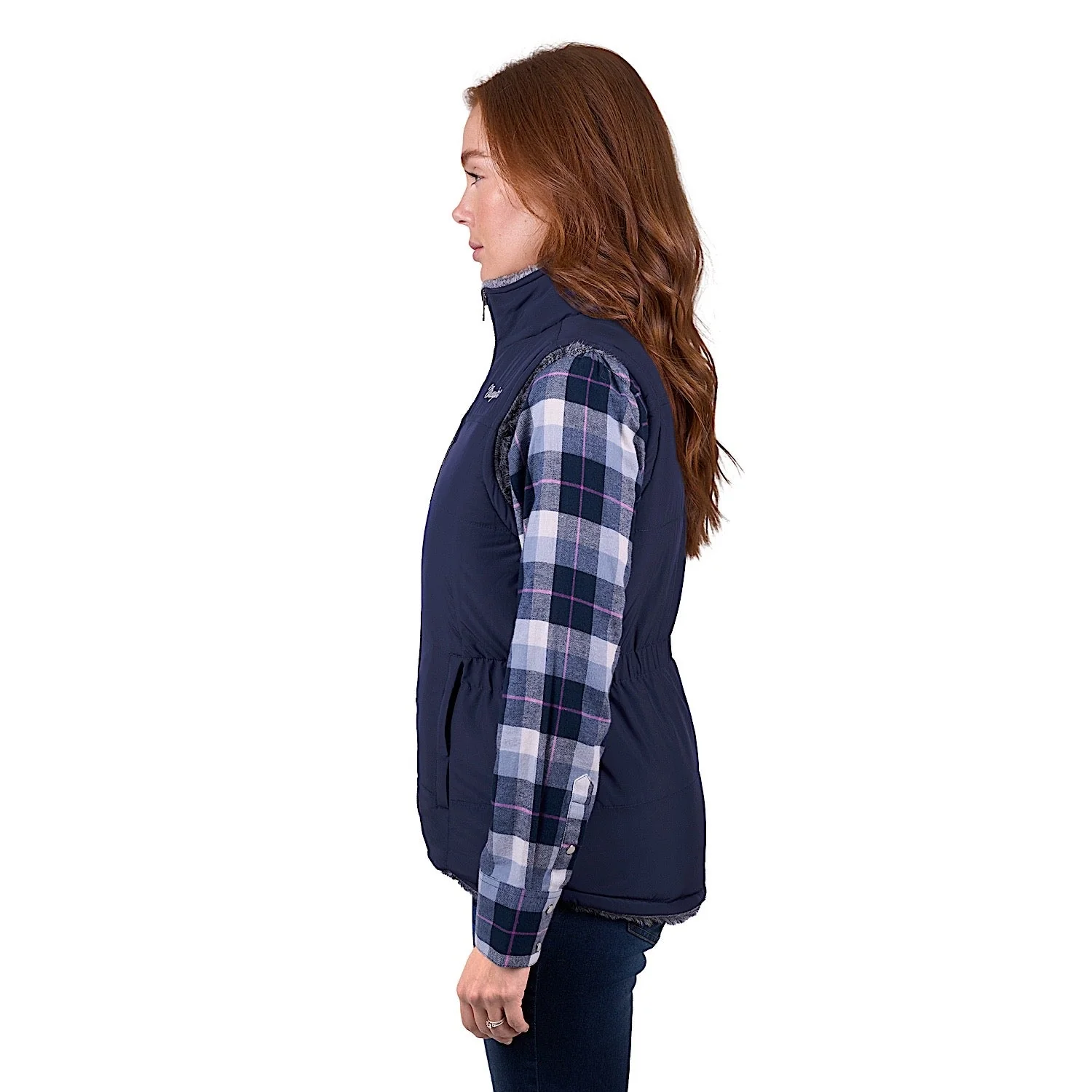 Wrangler Women's Denver Reversible Vest - Navy/Charcoal - Image 6