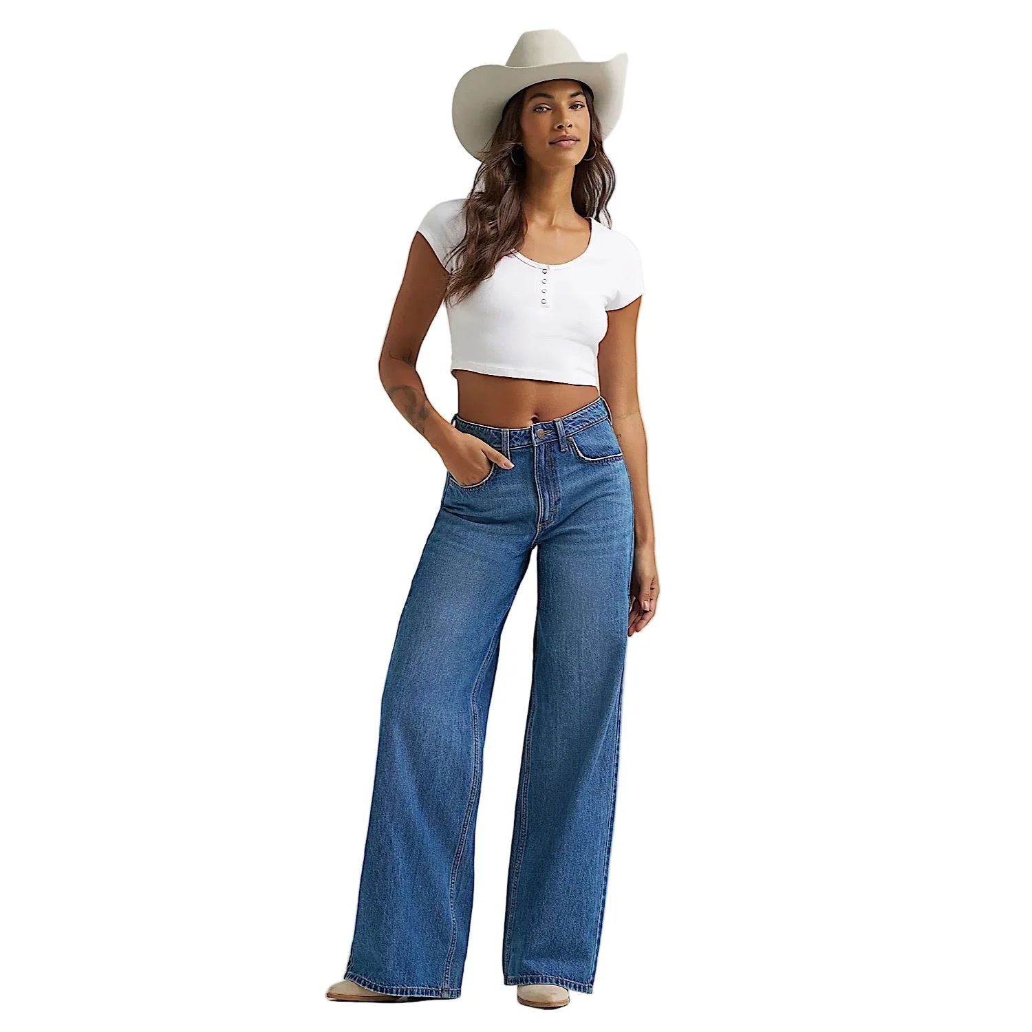 Wrangler Women's High Rise Retro Bailey Wide Leg Jean - Demi