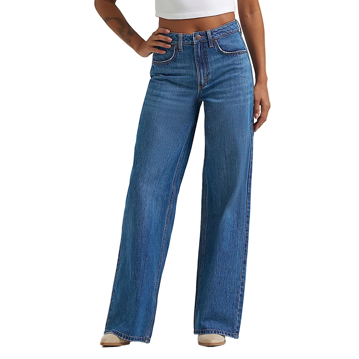 Wrangler Women's High Rise Retro Bailey Wide Leg Jean - Demi - Image 3