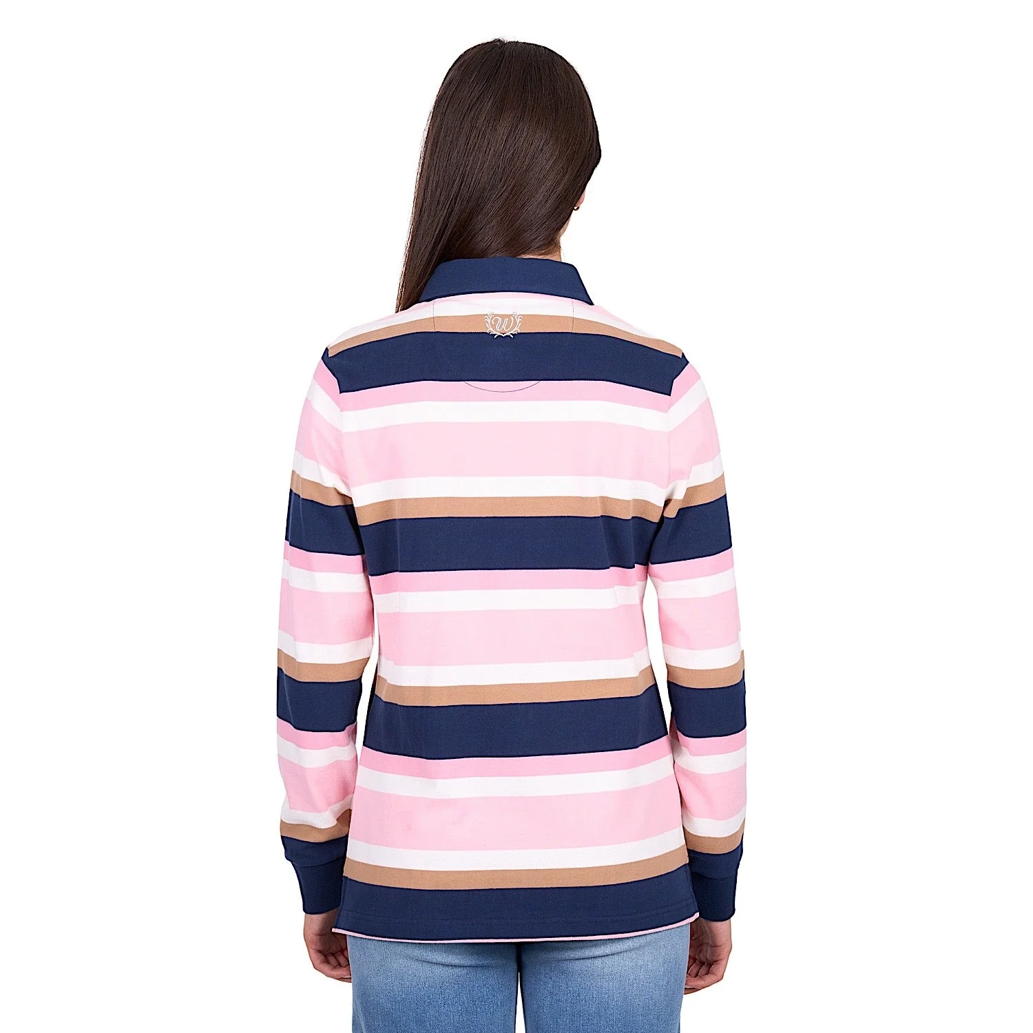 Wrangler Women's Hollie Rugby - Pink/Navy - Image 4
