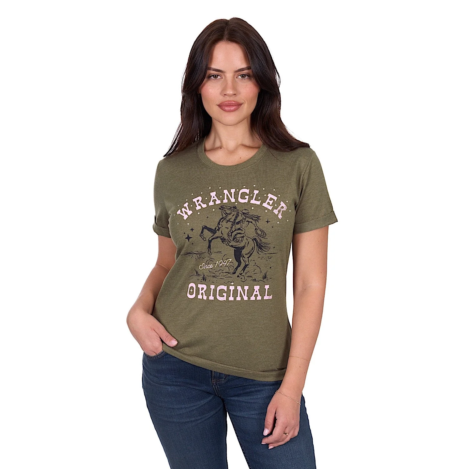 Wrangler Women's Jenny Tee - Khaki Marle