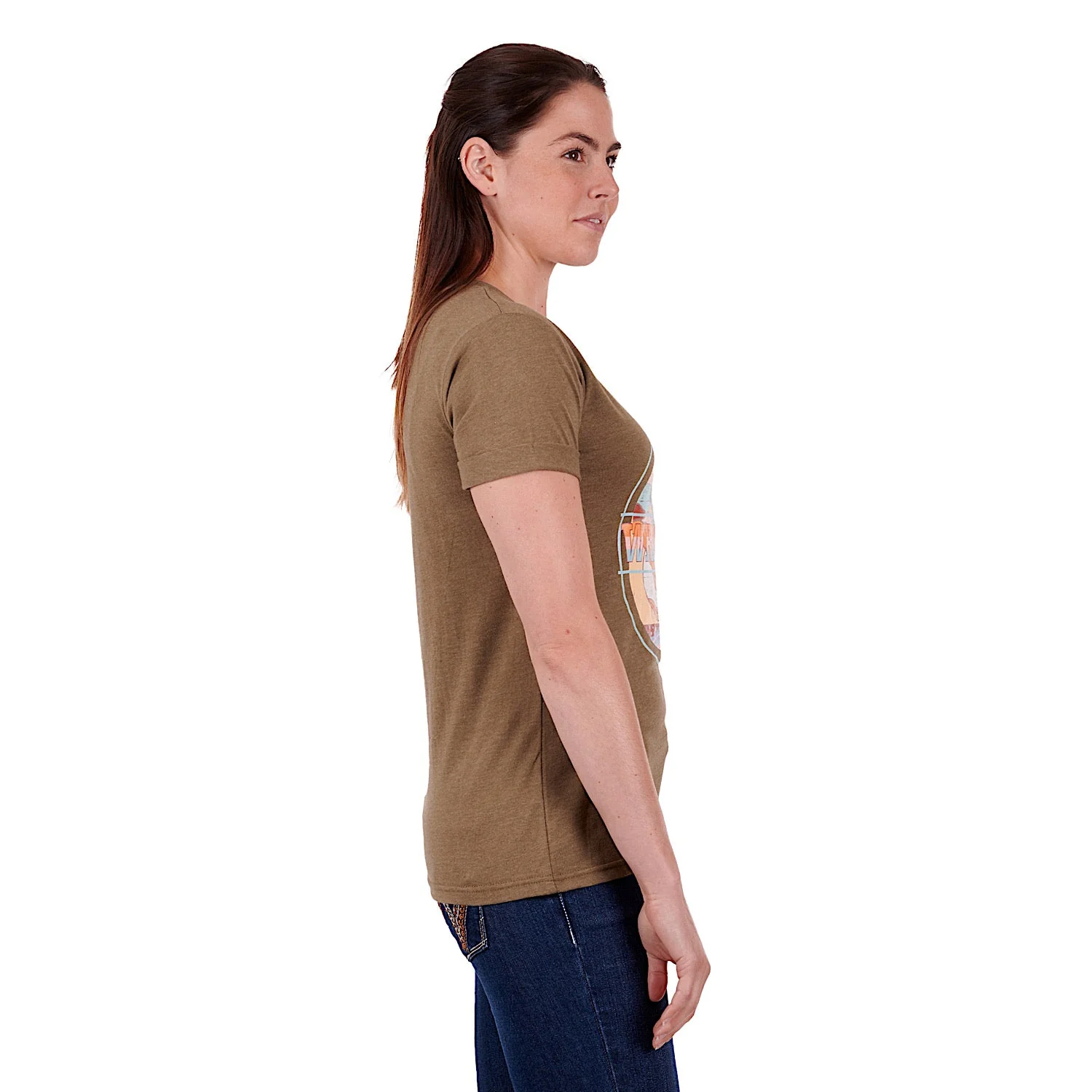 Wrangler Women's Liana Tee Khaki Marle - Image 2