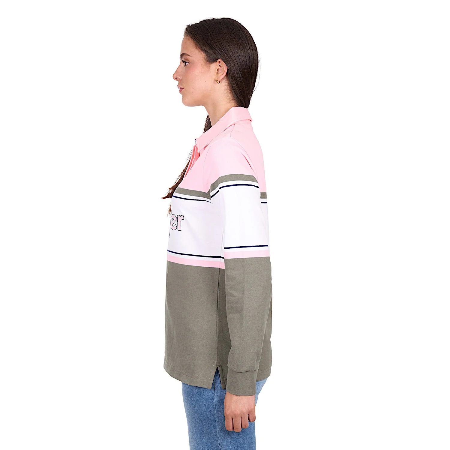 Wrangler Women's Luella Rugby - Green/Pink - Image 3