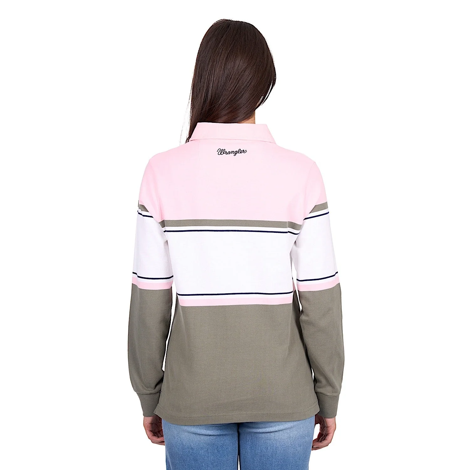Wrangler Women's Luella Rugby - Green/Pink - Image 4