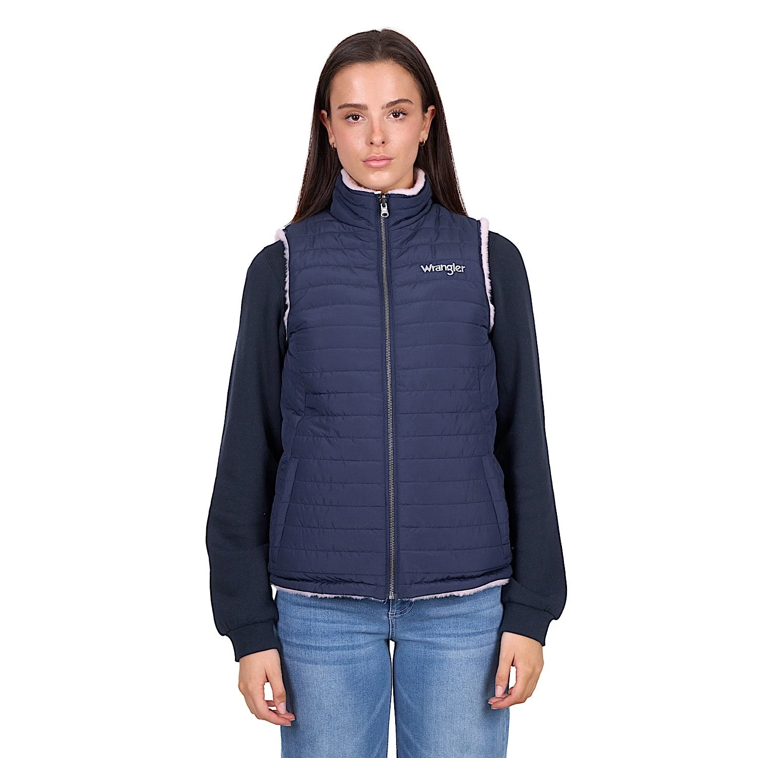 Wrangler Women's Marta Reversible Vest - Navy/Pink - Image 2