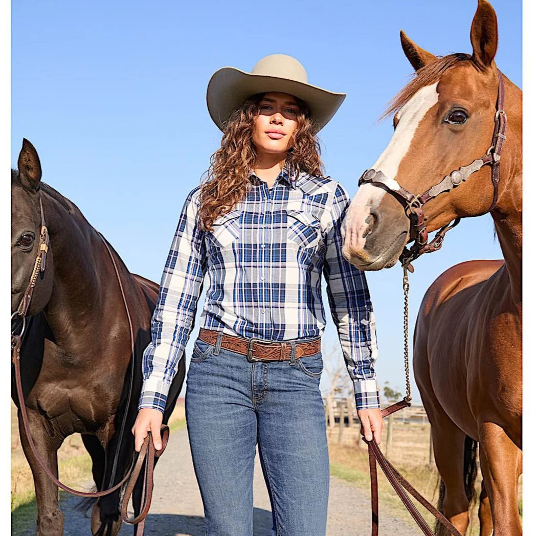 Wrangler Women's Peyton Check Shirt - Navy - Image 2