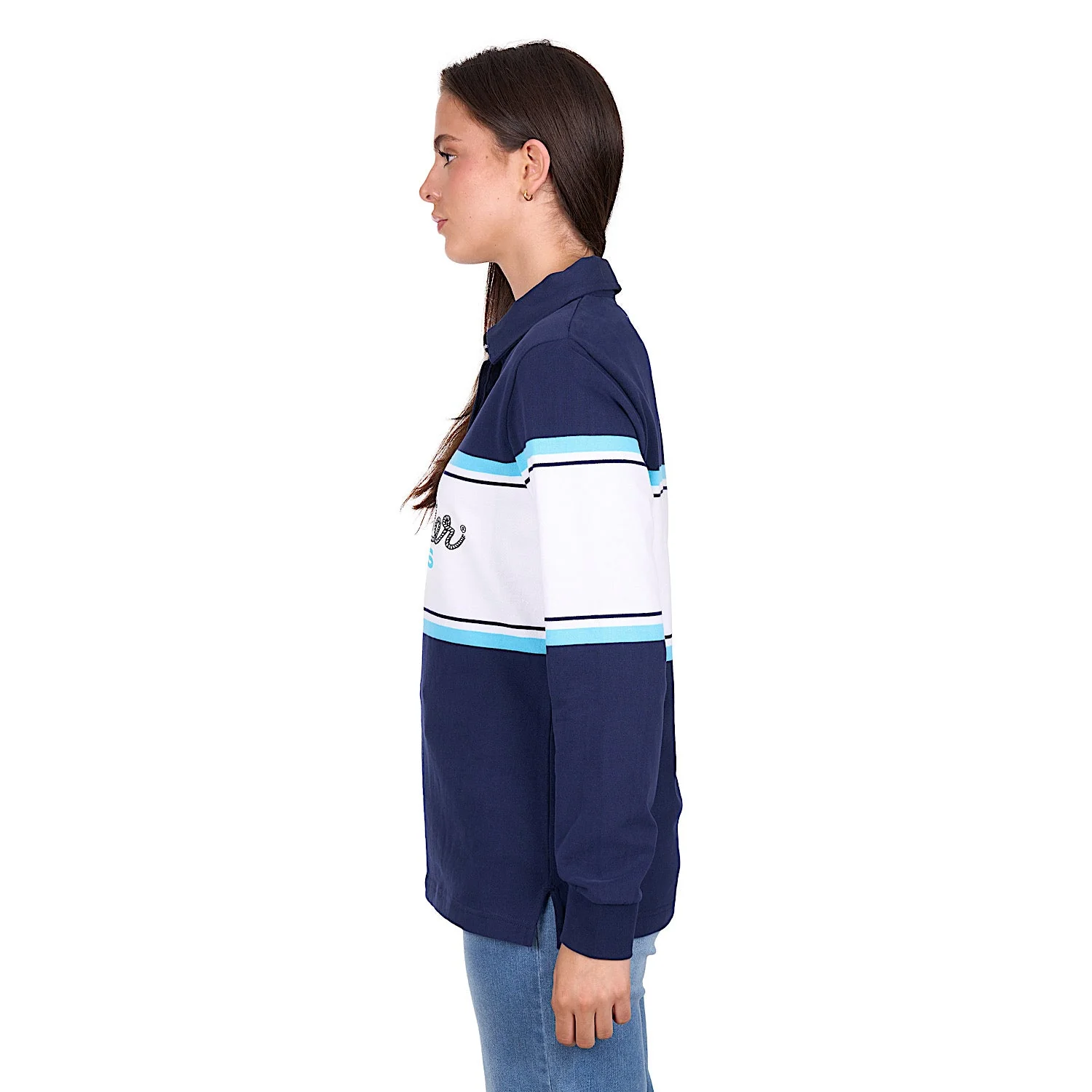 Wrangler Women's Piper Rugby - Navy/Light Blue - Image 3