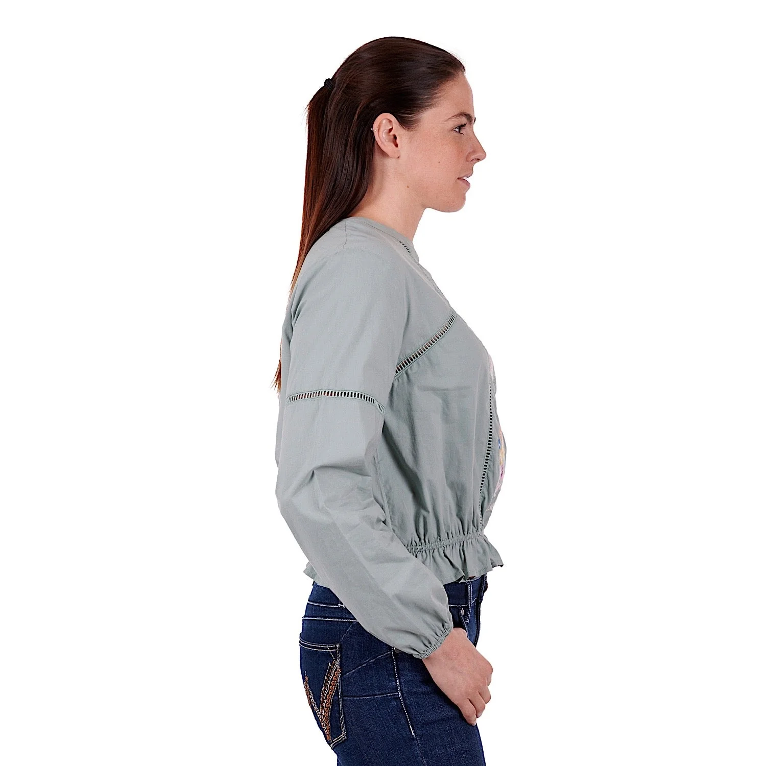 Wrangler Women's Ryleigh Blouse Lily Pad - Image 2