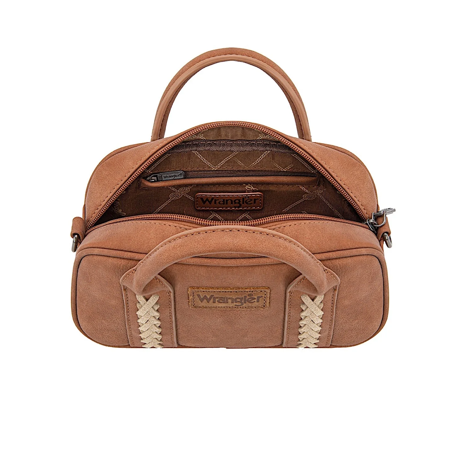 Wrangler Women's Whipstitch Mini Crossbody Bag - Tan - Image 3