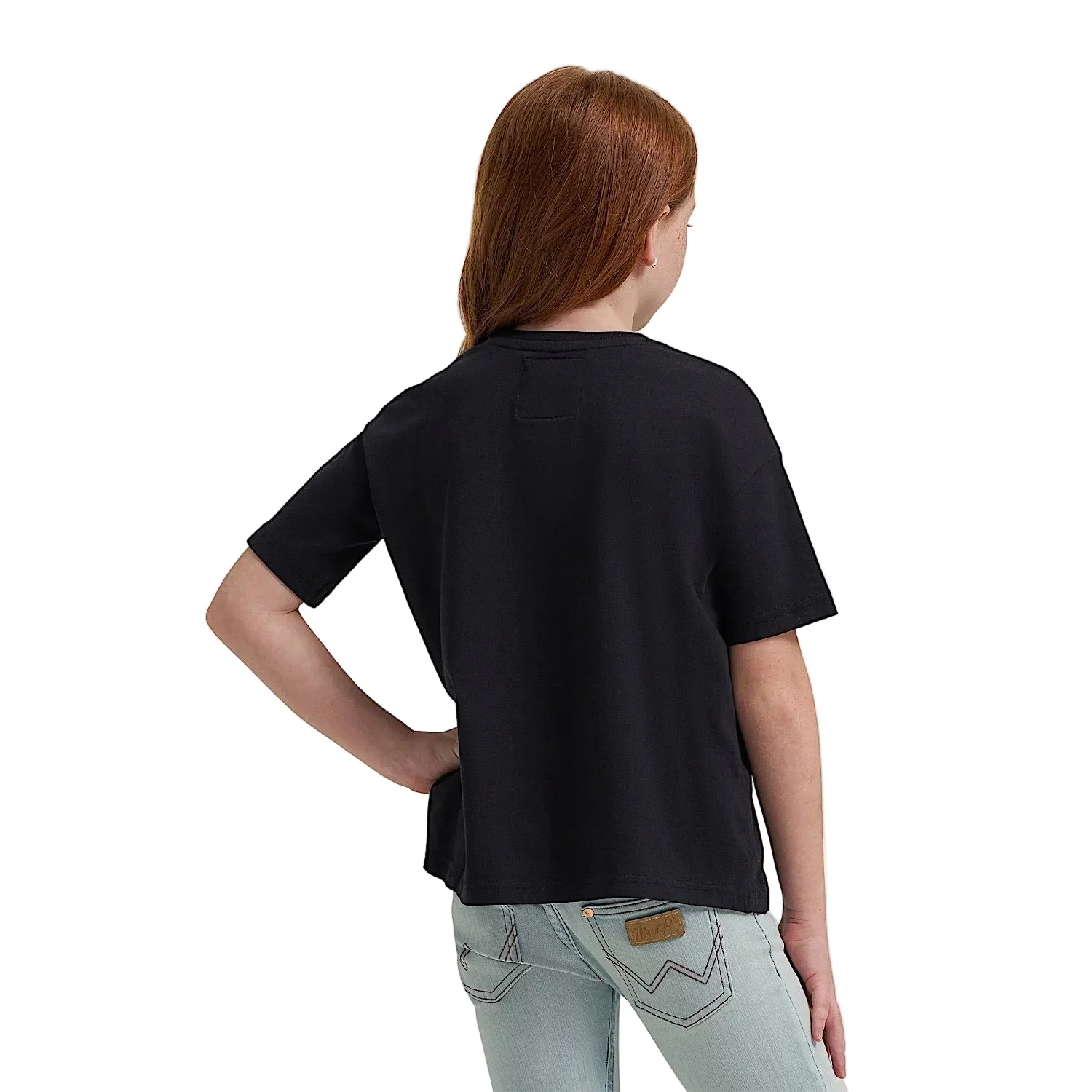 Wrangler X Lainey Wilson Girls Jukebox Gold Oversized T Shirt - Black - Image 2