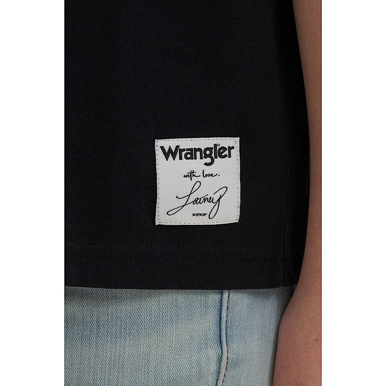 Wrangler X Lainey Wilson Girls Jukebox Gold Oversized T Shirt - Black - Image 3