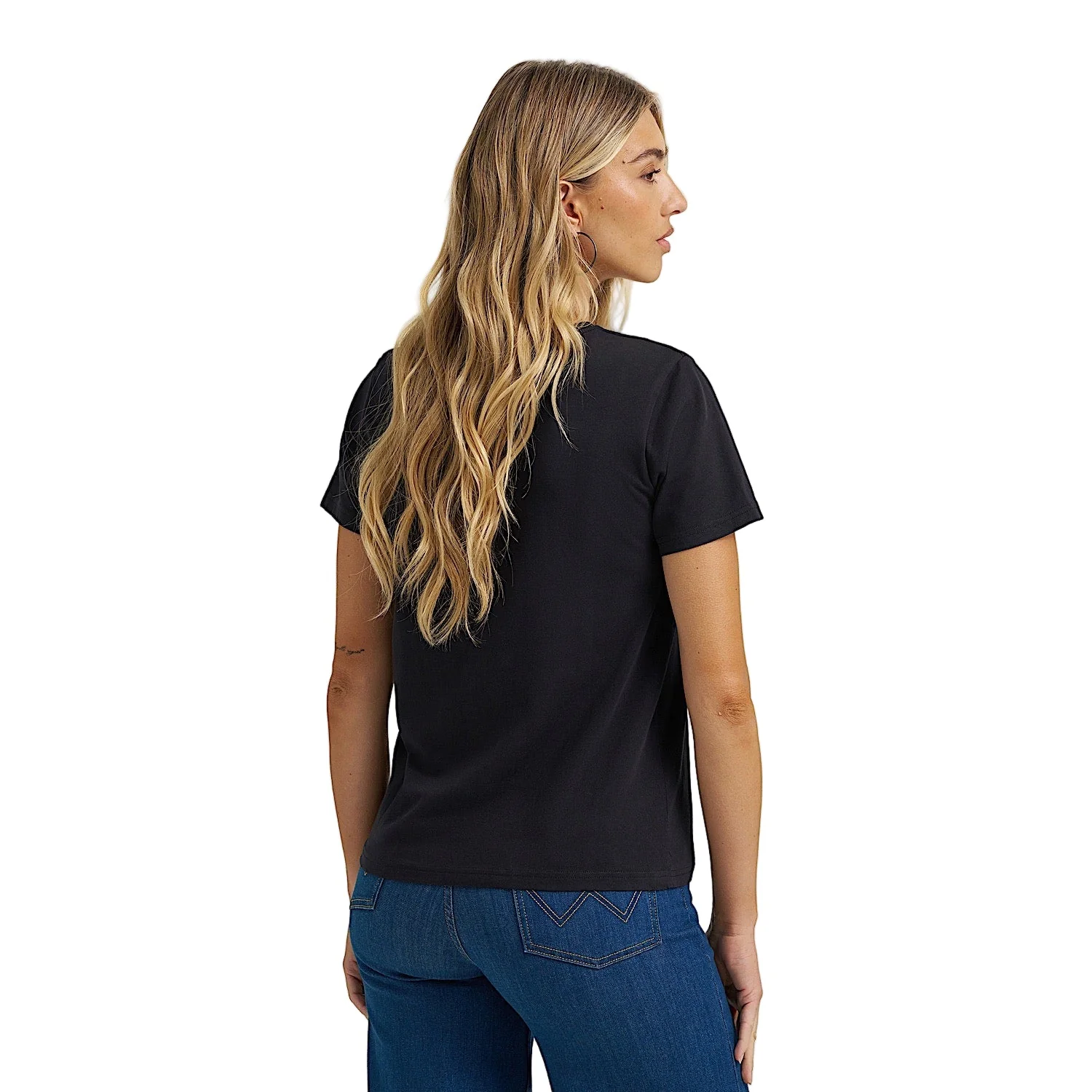 Wrangler X Lainey Wilson Womens Regular Fit Moon T-Shirt - Black - Image 2